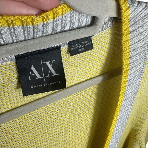 Armani Exchange Men’s Yellow & Grey Knit Button Front Cardigan Sweater - Picture 8 of 8